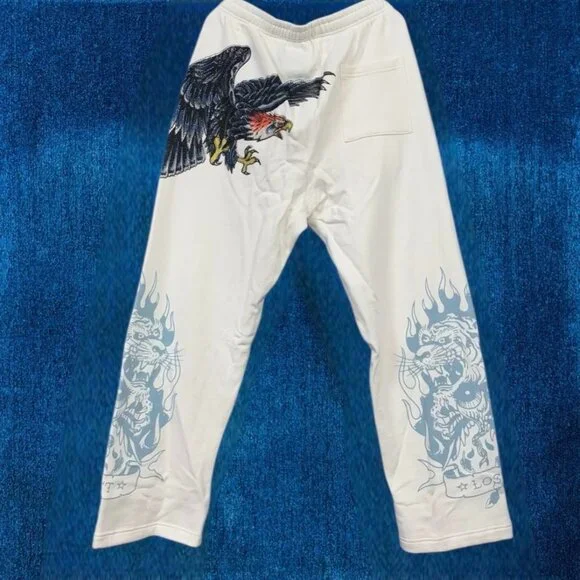 Ed Hardy x MGK Lost Americana Eagle Rhinestone Sweatpants XL
